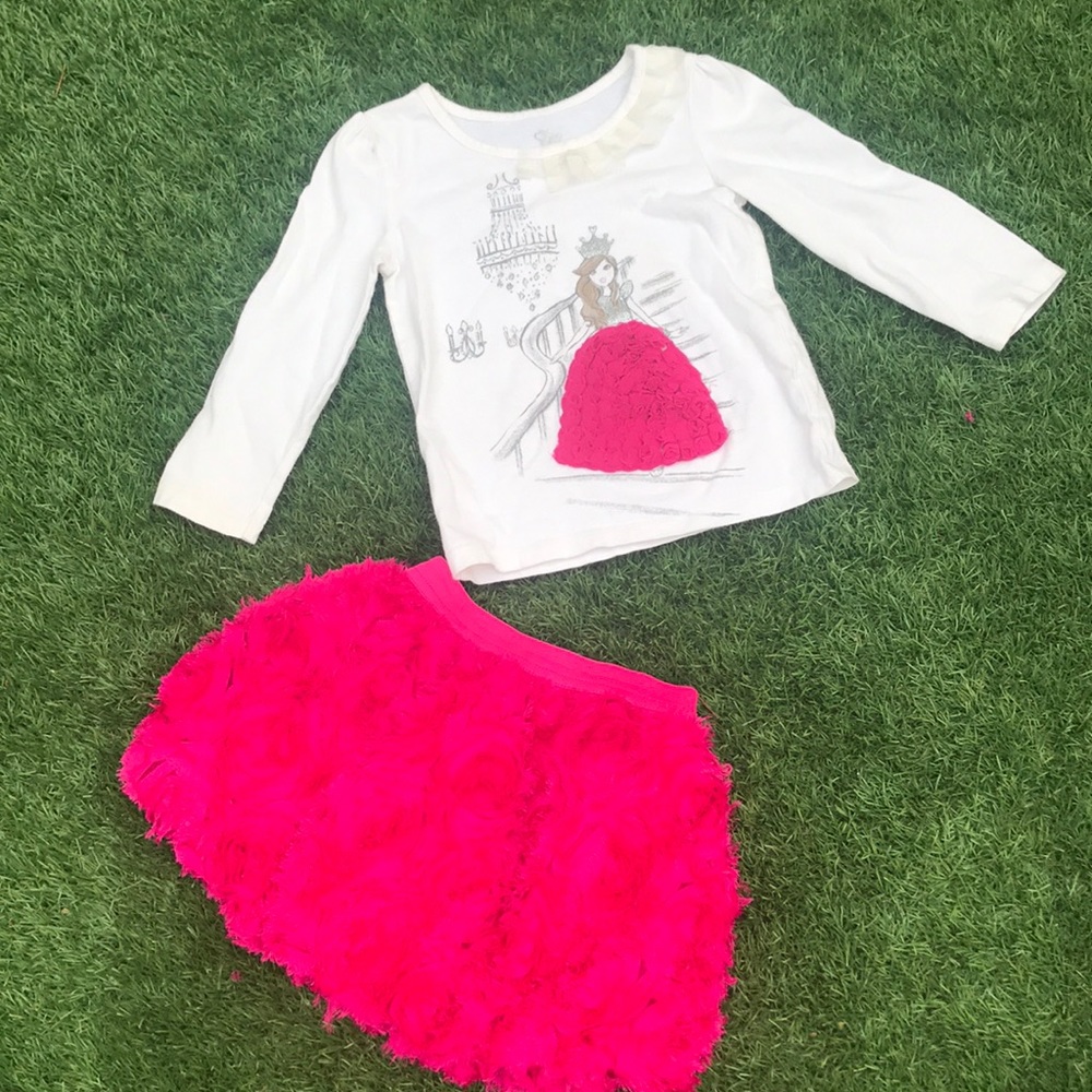 Rosette shirt and skirt